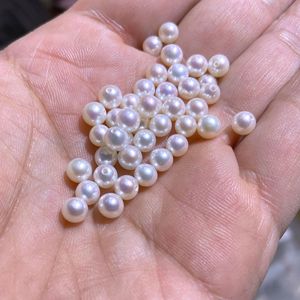 Perles de culture d'eau douce naturelles, rondes, entièrement percées, petites, en forme d'ampoule, en vrac, pour la fabrication de bijoux DIY - Product Image 2