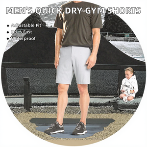 Pantalones Cortos Deportivos para Hombre, Estilo Urbano, Impermeables, de Secado Rápido, de Poliéster y Elastano, Color Sólido, con Cordón, para Baloncesto y Fútbol - Product Image 2