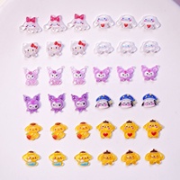 Paso Sico Cute Sassy Cat Chinese-style Cartoon Kuromi Sanrio Nail Art Accessories DIY Resin Ultra-thin Trinkets