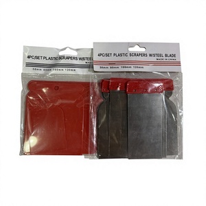 Ensemble de 4 grattoirs à mastic en plastique avec lame en acier intégrée, spatules multi-tailles 50/80/100/120 mm pour le retrait de colle et de <span class=keywords><strong>papier</strong></span> <span class=keywords><strong>peint</strong></span> - Product Image 6