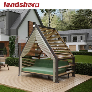 Muebles de Jardín Landsharp, Gazebo de Aluminio de 2000 mm x 2100 mm, Cama de Exterior con Cojín, Tumbona para Piscina - Product Image 3