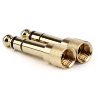 Adaptateur convertisseur de microphone pour casque de type vis de verrouillage en cuivre 3,5 mm 1/8 pouces mâle vers 6,35 mm 1/4 pouces femelle