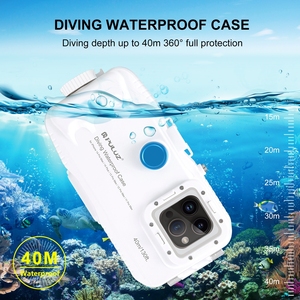 Custodia subacquea impermeabile PULUZ 40m/130ft per <span class=keywords><strong>iPhone</strong></span> 14/15 Pro Max <span class=keywords><strong>con</strong></span> valvola unidirezionale <span class=keywords><strong>foto</strong></span> Video che riprende la copertura dell'alloggiamento subacqueo - Product Image 2