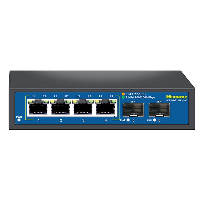 New Design Wholesale Ethernet 10G Switch 4 2.5G Ports with High Speed Data and signal Transmission for Data Centers