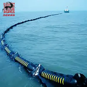 Rubber oil containment boom seaweed barrier for the oil-spilling emergency
