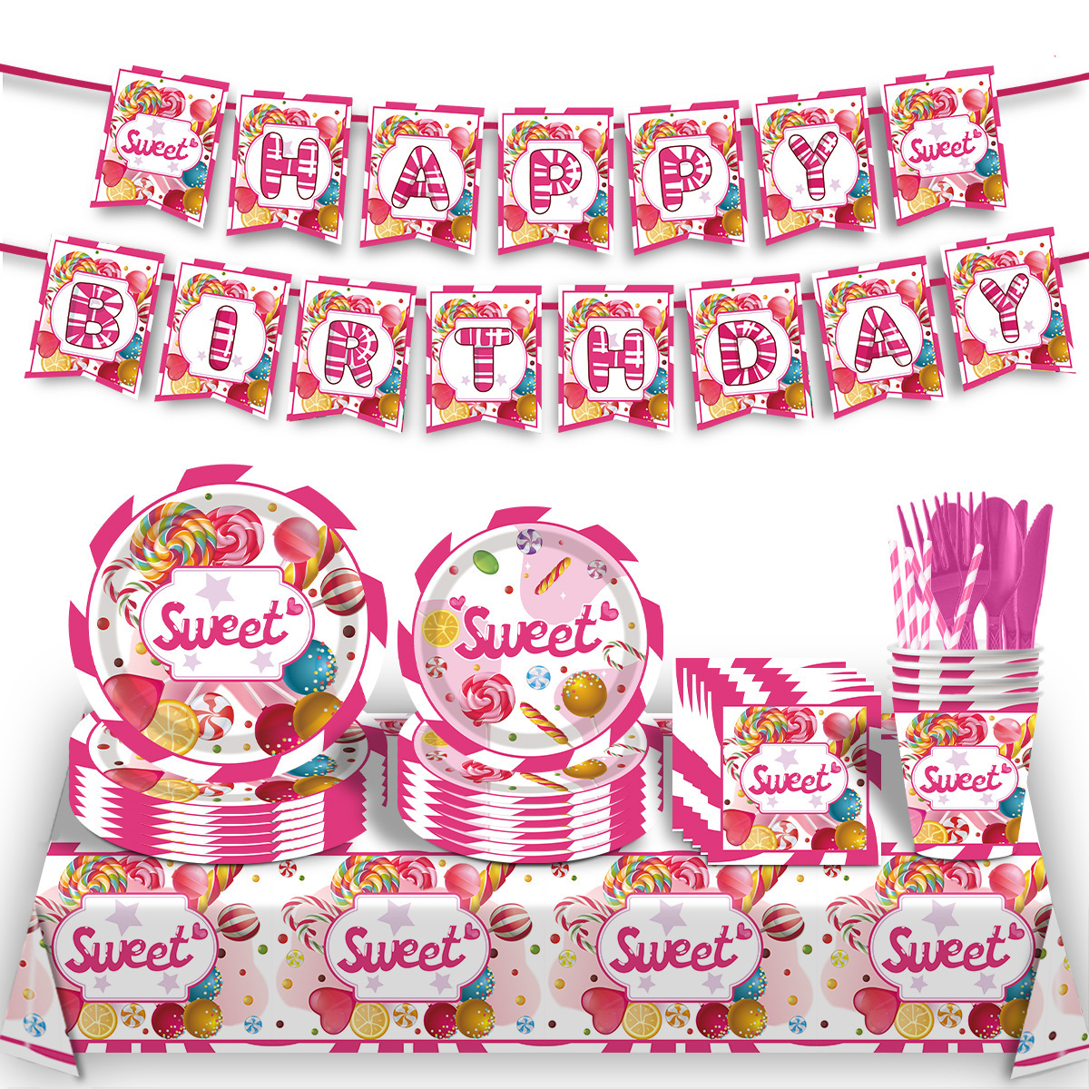 Lot De 8 Ballons Aluminium 45 Cm Rouge - Décoration Noël, Anniversaire, Thème Bonbon