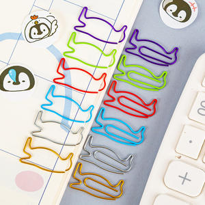 Clips de papier Penguin 50 mm en métal, colorés, en forme d'animaux de dessin animé, pour notes et papiers, fournitures de bureau - Product Image 4