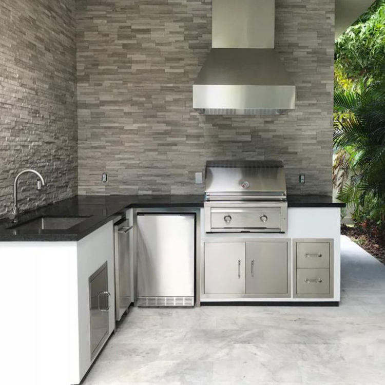 304 Stainless Steel Outdoor Kitchen BBQ Island Gas Grill with Premium ...