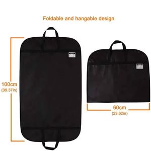 Foldable Non Woven Bathroom Garment <b>Bag</b> with Clear Window 60*100HCM Hanging Dress Coat Suit <b>Bag</b> Zipper Custom Logo Available - Product Image 3