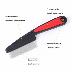 Peine Manual de Madera y Acero Inoxidable de Dientes Finos <span class=keywords><strong>para</strong></span> Mascotas, con Mango Antideslizante <span class=keywords><strong>para</strong></span> Perros y Gatos, Elimina <span class=keywords><strong>Pulgas</strong></span>, Garrapatas y Enredos Fácilmente - Product Image 3