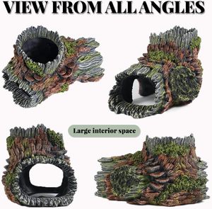 Décor d'aquarium <span class=keywords><strong>en</strong></span> <span class=keywords><strong>bois</strong></span> <span class=keywords><strong>flotté</strong></span> <span class=keywords><strong>en</strong></span> forme de tronc d'arbre creux avec trous, abri pour poissons Betta, simulation d'arbre - Product Image 5