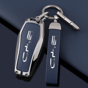 Étui de protection en cuir et alliage pour clé de voiture Byd Song Plus Atto 3 Han Ev Tang Dm Qin Seal Dolphin, porte-clés télécommande, accessoires - Product Image 4
