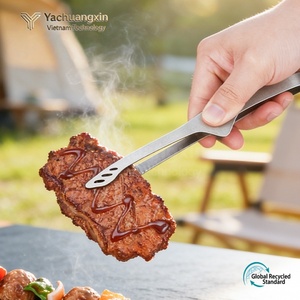 Pince à barbecue en alliage de titane 238 mm, pince à barbecue pour camping en plein air, pince à steak pointue pour cuisson en libre-service - Product Image 3
