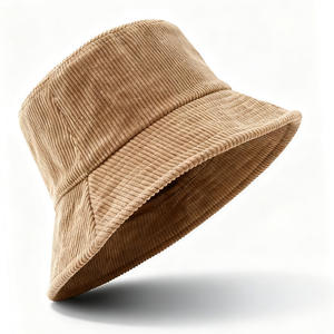 Chapeau Bob en Velours Côtelé Personnalisable avec Bouton Logo 100% Polyester Style Européen et Américain Automne Hiver Polyvalent Chaud Protection Solaire - Product Image 4
