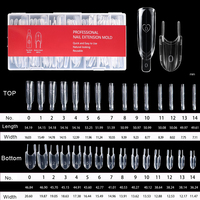 120 moules à ongles carrés réutilisables en PP transparent, double couverture complète, pour manucure supérieure et inférieure
