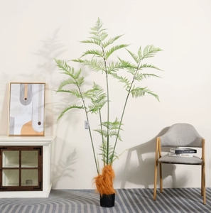 Planta <span class=keywords><strong>verde</strong></span> helecho <span class=keywords><strong>mono</strong></span> dorado interior sala de estar dormitorio planta <span class=keywords><strong>verde</strong></span> biónica helecho de seda dorada decoración de jardín al aire libre maceta - Product Image 5
