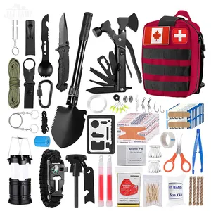 Upgrade outdoor 170pcs Essential survival emergency kit Wilderness SOS Fishing Backpacking Him Dad Gifts Adventure Trauma Kit