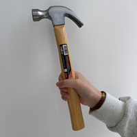 Marteau à griffes en acier à haute teneur en carbone de qualité industrielle 0,25 kg 0,5 kg 0,75 kg, manche en bois multifonctionnel, personnalisable OEM pour