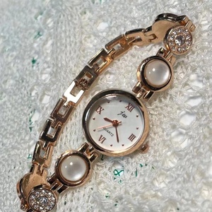 Phụ Nữ Của Thời Trung Cổ Đầy Đủ Rhinestone Tinh Thể Màu Hồng Vòng Đeo Tay Thạch Anh Kim Cương Đồ Trang Sức Ngọc Trai Đồng Hồ Đeo Tay Phụ Nữ Đồng Hồ <span class=keywords><strong>Analog</strong></span> Đồng Hồ - Product Image 4