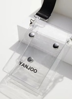 Mini sac à bandoulière en PVC transparent et étanche avec large sangle réglable noir sac à main pour appareil photo sac à bandoulière en gelée pour téléphone vente en gros