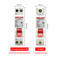 Interruptor Automático Delixi DZ47S 1P 2P 3P 4P 230V 400V Tipo C 100A 20A 25A 32A 40A 50A 63A 125A MCB Miniatura