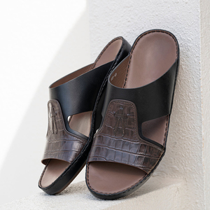 SHIKOL italien Premium <span class=keywords><strong>cuir</strong></span> arabe sandales dubaï personnalisé chaussures de <span class=keywords><strong>luxe</strong></span> léger en caoutchouc semelle extérieure chaussures pour hommes Eid 2025 - Product Image 4