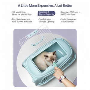 Caisse de transport améliorée pour animaux de compagnie - Durable, respirante et spacieuse pour chats et chiens, idéale pour la voiture et les visites chez le vétérinaire - Product Image 3