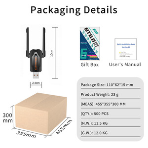 Adaptateur Bluetooth 6.0 USB <span class=keywords><strong>longue</strong></span> <span class=keywords><strong>portée</strong></span> HG pour transfert sans fil sur ordinateur de bureau pour <span class=keywords><strong>souris</strong></span>, <span class=keywords><strong>clavier</strong></span>, écouteurs - Win11/10/8.1 - Product Image 2