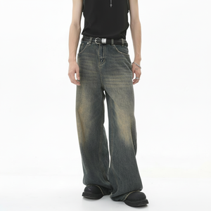 Pantalones vaqueros listos para enviar para hombre, pantalones ajustados, pantalones vaqueros ajustados para hombre, Pantalones rectos de cintura alta para hombre - Product Image 1