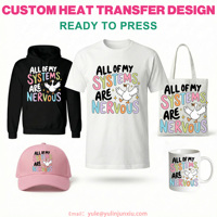 Étiquettes de transfert thermique personnalisées de haute qualité, impression de vinyle de transfert thermique DTF, autocollants à repasser pour vêtements, t-shirts