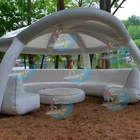 Plateforme Gonflable Commerciale pour Fêtes en Parcs Aquatiques et Complexes Hôteliers avec Auvent - Salon Flottant Robuste en Drop Stitch pour Groupes