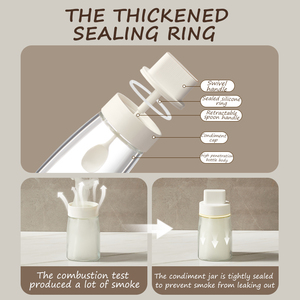 Pot à épices avec cuillère rétractable, hermétique, en verre <span class=keywords><strong>sans</strong></span> plomb de qualité alimentaire, pour <span class=keywords><strong>sel</strong></span>, <span class=keywords><strong>sucre</strong></span>, condiments de cuisine - Product Image 6