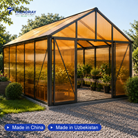 Panneau en polycarbonate alvéolaire à motif étoilé, résistant aux UV, avec système de fixation rapide, pour la construction de toitures et de murs de serres commerciales