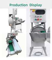 Commerciële elektrische automatische groentesnijder, chili- en fruitgroentesnijder, -strooier en -snijmachine