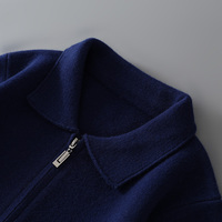 Veste en cachemire pour homme, fermeture éclair intégrale, col à revers, style business décontracté, tenue de bureau, automne-hiver, tricot chaud