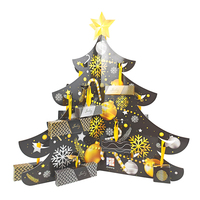 Calendario dell'avvento riutilizzabile in stile albero personalizzato diretto in fabbrica scatole di carta per piccole imprese in cartone resistente