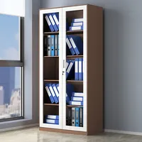 ตู้หนังสือเน็ตไอดอลตู้เก็บของโลหะตู้หนังสือรวมตู้เก็บของพร้อมตู้เก็บของพร้อมประตูกระจกสวิง