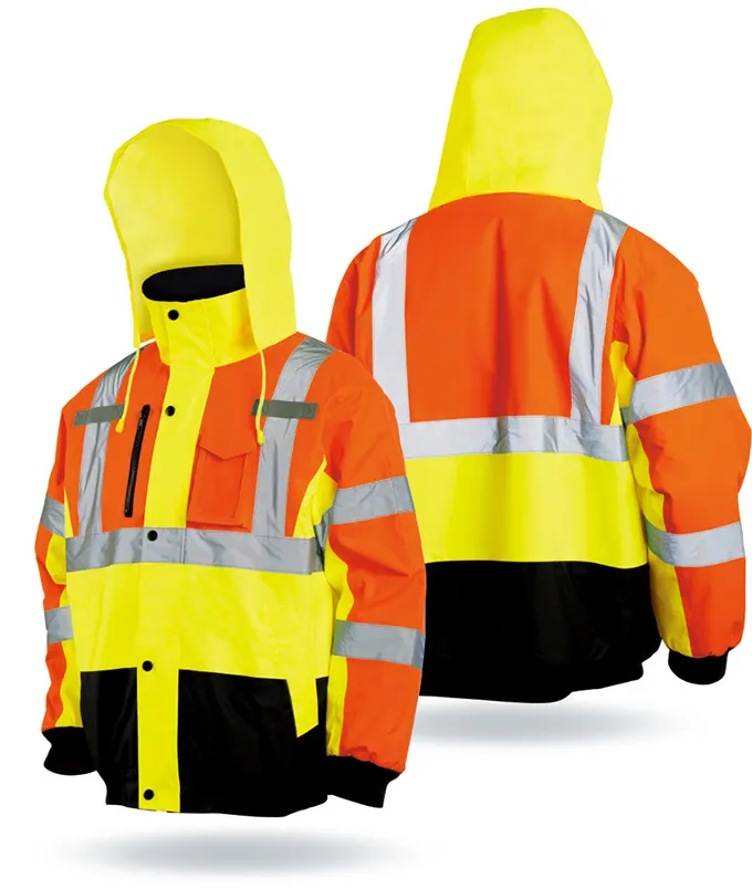 High Visibility reflective safety jacket color matching 300D oxford waterproof