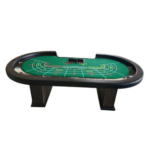 Mesa de póquer Baccarat ovalada CALIDAD DE Casino de lujo plegable con portavasos calor cromo madera sublimación electrónica Led cuero - Product Image 5