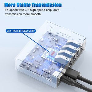 Sipolar A4u32m1 Hub <span class=keywords><strong>Usb</strong></span> 3,2 4 puertos 12-24V Alta velocidad 10Gbps Tipo <span class=keywords><strong>C</strong></span> Hub Splitter Montaje de carga inteligente - Product Image 4