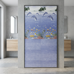 Azulejos de cerámica digital marrón de 12x24 pulgadas (300x600mm) con función de ladrillo refractario para baño, azulejos de cerámica para pared de metro, para baño y cocina - Product Image 4