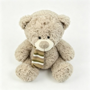 Oso de peluche personalizado con textura rizada, oso de peluche de color beige neutro. - Product Image 4