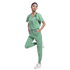 Women's <b>Scrub</b> Uniform Set Short Sleeve Moisture Wicking Hospital Workwear For Medical Spa Beauty Salon - Product Image 3