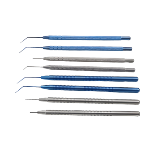 Ensemble d'instruments chirurgicaux manuels certifiés CE, outils de classe I pour interventions chirurgicales, poignées bleues et argentées - Product Image 1