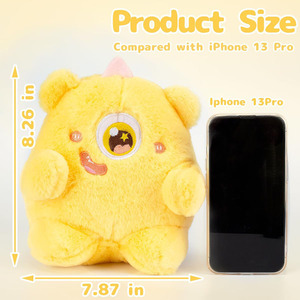Peluche géante jaune à un grand œil avec cornes, modèle 8061 OEM, douce et câline, cadeau d'anniversaire pour enfants, filles et garçons - Product Image 3