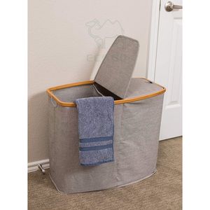 ตะกร้าซักผ้าไม้ไผ่ที่มีฝาปิดและที่จับ - Product Image 6