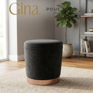 Pouf ottoman moderne en velours écologique, tabouret rond capitonné, siège rembourré pour salon, chambre à coucher, hôtel - Product Image 3