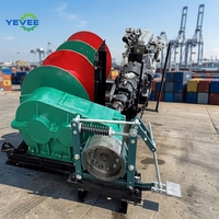 Treuil forestier portable à moteur diesel, treuil de traction robuste pour bois, treuil à double tambour, machine de levage de bois
