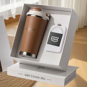 2-in-1 Practical Coffee Cup & Power Bank Corporate <b>Gift</b> <b>Set</b> with Customizable Logo Paper Material UV Printing - Product Image 2