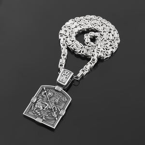 Joyería religiosa, collar de cadena de rey de acero inoxidable, collar cristiano para hombres, collar de Jorge San, joyería - Product Image 5